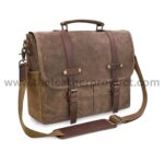 Mens Messenger Bag, Waterproof Vintage Canvas Briefcase, Laptop Bag for Business School