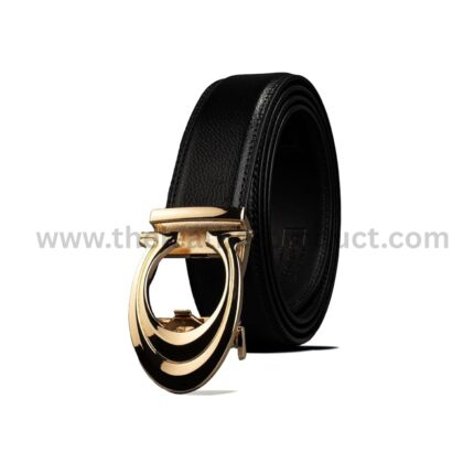 Men Casual Black Artificial Leather Belt