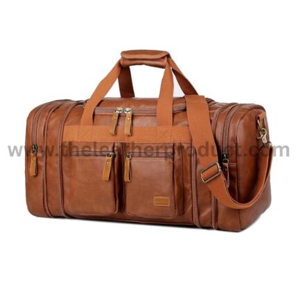Leather Travel Duffel Weekender Bag Hand Luggage Sleeping Bag Sports Bag for Men and Women
