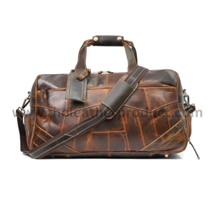Genuine Leather Stylish & Spacious Weekender Duffle Bag for Travel, for Men and Women