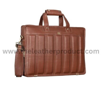 Genuine Leather - Brown Laptop Bag, Everyday Crossbody Shoulder Office Messenger Bag
