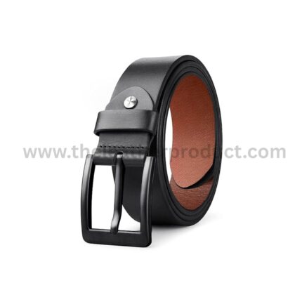 Leather Reversible Black Belt | Formal/Casual | Rotating Buckle