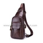 Mens Leather Crossbody Bag Shoulder Sling Bag Casual Daypacks Chest Bags for Travel