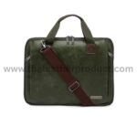 Green, Stylish Leather, Laptop Messenger Bag for Men I Office Bags I Travel Bags.