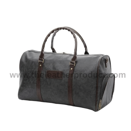 Leather Travel Duffle Bag/Leather Gym Bag/Leather Duffle Bag for Men and Women with Shoe Compartment