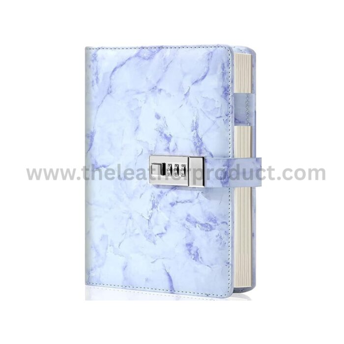 Notebook for Teen Girls (Blue) Marble Diary Journal with Lock for Girls and Women - Secret Diaries Journal with Code Lock