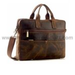 Leather Laptop Messenger Bag | Multiple Compartments | Pocket Sleeves.