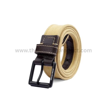 Men's Web Genuine Leather Canvas Water-Washed Belt