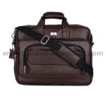 Brown Artificial Leather Handmade Men Women Laptop Bag Office bag Cross Over Shoulder Messenger Bag Office Bag