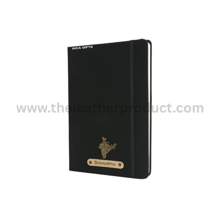 Black Personalized Name & Charm Leather Notebook Diary, Diary for Men Women Girls & Boys
