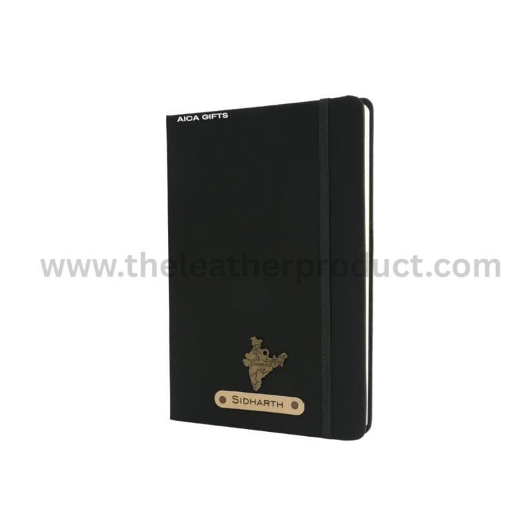 Black Personalized Name & Charm Leather Notebook Diary, Diary for Men Women Girls & Boys