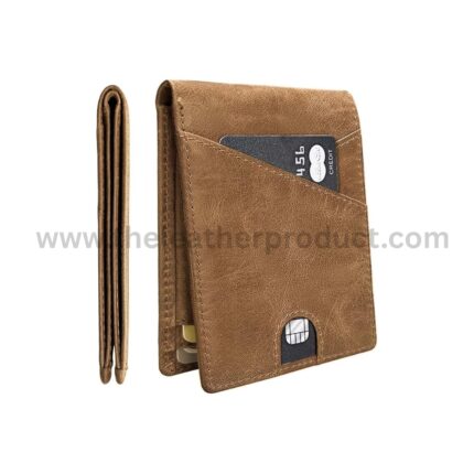 Mens Wallets Leather, Genuine Leather Wallets for Men, Bifold RFID Wallet for Men Slim with ID Window