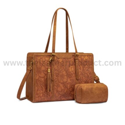 Laptop Bag for Women Vintage Leather Laptop - Large Capacity Computer bag