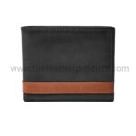 Men Casual, Large Coin Pocket Formal Brown Leather Wallet.