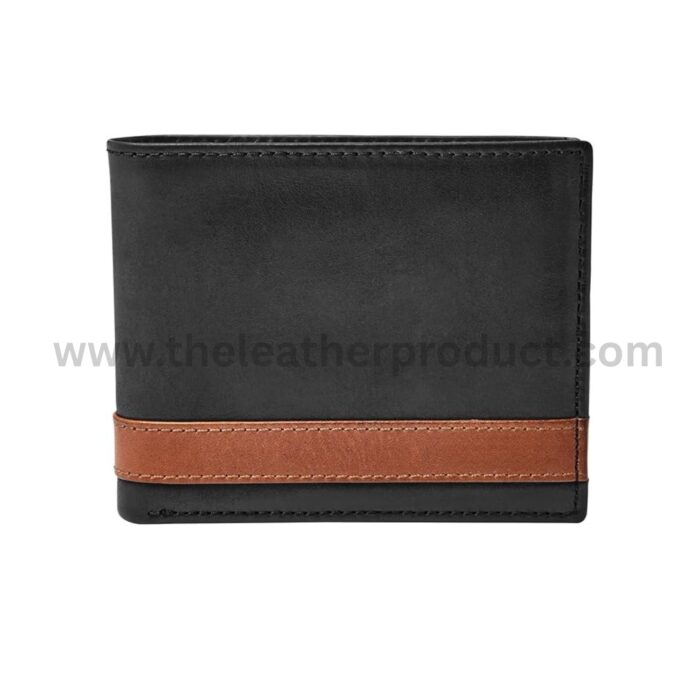 Men Casual, Large Coin Pocket Formal Brown Leather Wallet.