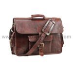 Leather Briefcase Laptop Messenger Bag, Handmade World, Crossbody Satchel Shoulder Bag