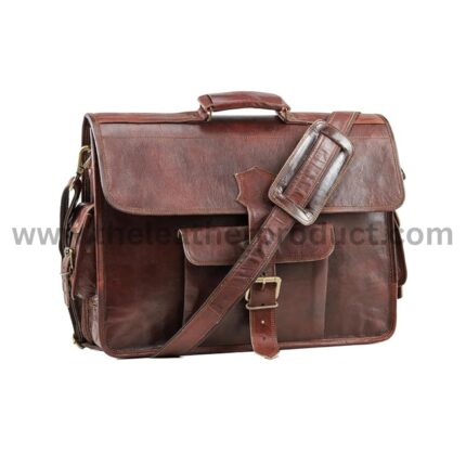 Leather Briefcase Laptop Messenger Bag, Handmade World, Crossbody Satchel Shoulder Bag